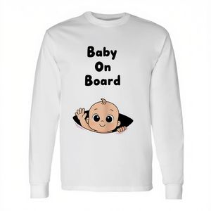 Camiseta de manga larga con anuncio de embarazo y diseño de bebé observando a través de la ventana - Product Image 2