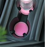 Schwarze rutsch feste Getränke halter Auto-Innen zubehör Matte Car Cup Coaster Eingebettet in Ornamente Silikon-Untersetzer