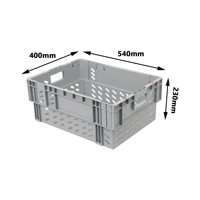 Caisse de rangement en plastique robuste, empilable et emboîtable JOIN, couleur gris, pour entrepôt et logistique