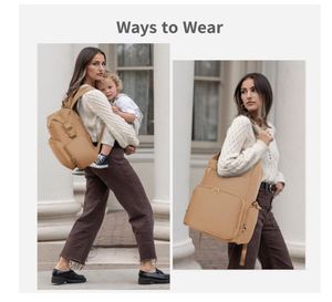 Sac à dos à langer en néoprène imperméable pour maman et papa avec matelas à langer, grand sac de voyage pour maternité - Product Image 3