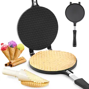 Mini Double Cast Iron Grill Pan Baking Waffle Maker Small Toaster Double Frying Pan