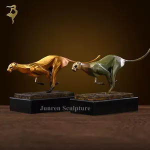 Figurine astratte personalizzate in metallo bronzo piccole sculture di <span class=keywords><strong>pantera</strong></span> in bronzo per regalo di decorazione della tavola - Product Image 1
