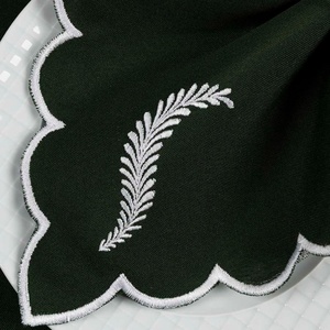Customized Embroidered Pattern Pure Natrual <b>Table</b> <b>Linen</b> Napkins Hotel Home Dinner Cotton <b>Linen</b> Placemat for Wedding - Product Image 5
