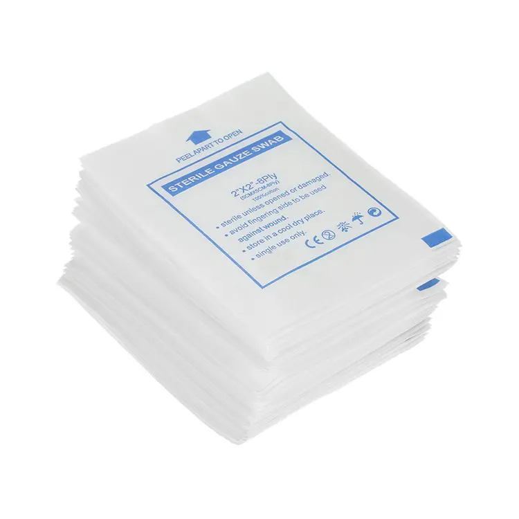 4 x4 5cm 10x10 cotton compress hemostatic gauze x ray sterile gauze swabs dressing cotton gauze swab factory price