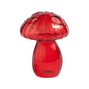 OEM Handmade Mini Colored Delicate Mushroom Shaped Glass Bud Vase for Table Centerpiece