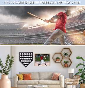 Estuche de marco de exhibición de béisbol Caja de sombra de béisbol con protección UV antidecoloración bloqueable para bolas de autógrafo <span class=keywords><strong>Homerun</strong></span> y coleccionista - Product Image 6