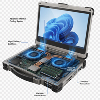 Portátil Robusto de Pantalla Grande de 17.3 Pulgadas, Intel Core i9/i7 de 13.ª Generación, Computadora Industrial con GPU Dedicada, Legible Bajo la Luz Solar, Portátil para Exteriores