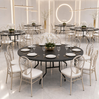 Table pliante ignifuge de luxe de haute qualité, best-seller, pour la décoration de salles de banquet, avec chaises, pour les fêtes d'hôtel