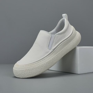 Breathable Perforated Walking Shoes Daily Leisure Shoes White <b>Matte</b> Surface Lace Up Design Transparent Beige Thick Anti Slip - Product Image 5