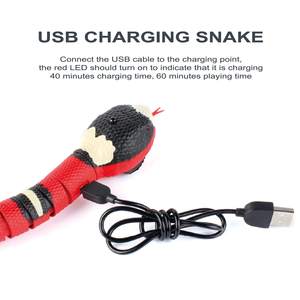 Juguete interactivo para gatos y serpientes, movimiento realista y sensor táctil, <span class=keywords><strong>reptil</strong></span> recargable - Product Image 6