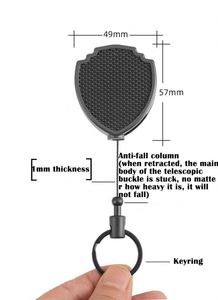 Porte-clés rétractable en acier inoxydable avec logo personnalisé, porte-badge métallique, porte-badge d'identification - Product Image 2