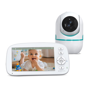 720P Pan Tilt Bébé Caméra Vidéo Babysitter Sécurité Surveillance Grande Batterie Bébé Téléphone <span class=keywords><strong>Audio</strong></span> Bidirectionnel 5 Pouces Bébé Moniteur Caméra - Product Image 1
