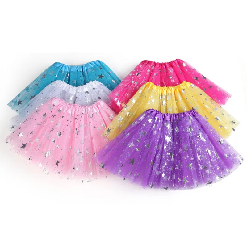 Rok Tutu Dansa Putri Gadis Glitter Rok Tutu Empuk Payet Rok Tutu Balet Mini untuk Anak Perempuan