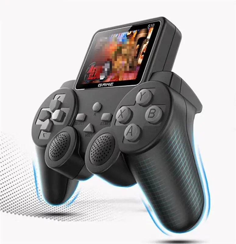 S10 Console de jeux vidéo portable rétro portable Console de jeu de 2.4 pouces avec contrôleur sans fil de jeu 520 intégré Bâton de jeu