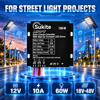 Contrôleur de charge solaire MPPT 1260 12V 10A 60W économique de Sukite avec capteur de lumière pour projet d'éclairage public