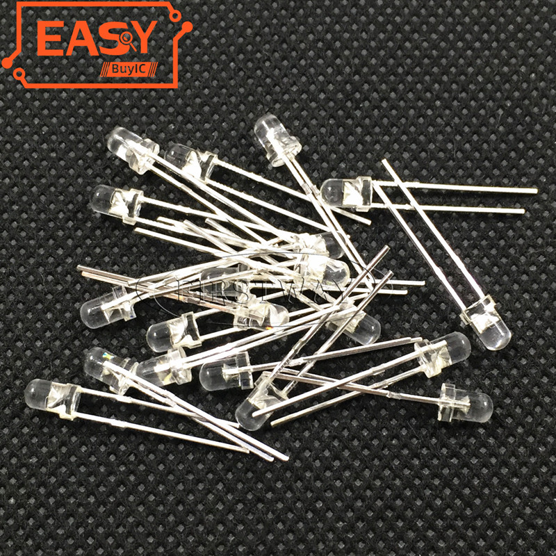 В наличии, сквозное отверстие, белые светодиоды, Круглый купол, прозрачный 5 мм, светоизлучающий диод