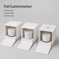 Boîte cadeau de luxe blanche imperméable avec insert en éponge magnétique pour bougies, emballage de bougies avec rabat articulé, finition mate, fabrication en usine