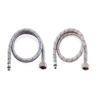 Tuyau de douche moderne flexible en acier inoxydable tressé pour robinet de salle de bain avec filetage de compression femelle et connecteur mâle