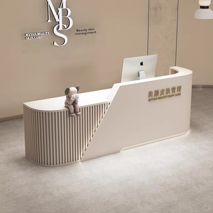Mostrador de Recepción Moderno y Sencillo en Forma de L para Salón de Belleza, Hotel, Tienda de Ropa, Instituciones de Capacitación, Diseño Personalizado en Cuero - Product Image 2