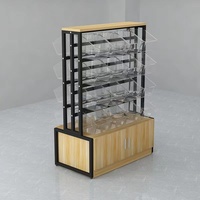 Présentoir à snacks en bois double face pour supermarché-Vitrine de bonbons et biscuits en vrac avec étagère réglable