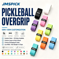 Poignée de raquette de pickleball personnalisée en PU, antidérapante, absorbant la transpiration, ruban adhésif double face, multicolore, vente en gros