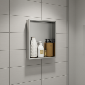 Niche de douche en acier inoxydable 19 x 15, montage mural, rectangulaire, nickel brossé, design minimaliste - Product Image 2