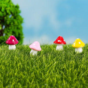 เครื่องประดับรูปเห็ดจิ๋ว เรซิ่นเคลือบเงา ตกแต่งสวนในร่มและกลางแจ้ง สีสันสดใส อุปกรณ์ตกแต่งสวนขนาดเล็ก - Product Image 3