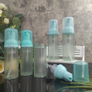 Empty Plastic Foam Pump Bottle 30ml 50ml 60ml 100ml green frosted facial cleanser mousse bottle