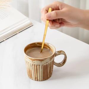 170 ml lignes droites <span class=keywords><strong>noir</strong></span> marron Caffe <span class=keywords><strong>Latte</strong></span> poignées tasse à café en argile arabe tasse en argile pour café - Product Image 3