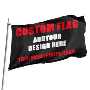 90x150cm 100% Polyester Flag Custom 3x5 Outdoor Promotion Silk Screen Printing Logo Big Large Custom Flag