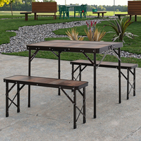 Meubles d'extérieur pliables et légers en aluminium, design mini-jardin, marron, imperméables et résistants aux intempéries en MDF pour le camping