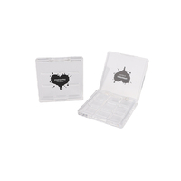 Palette de fards à paupières vide personnalisable avec logo transparent, emballage cosmétique rectangulaire 9 compartiments pour poudre de blush, marque privée