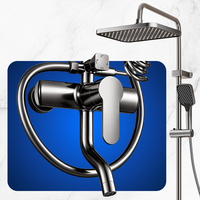 Ensemble de douche thermostatique pour hôtel avec affichage numérique, finition bronze, 4 fonctions, pommeau de pluie, douchette à main, pulvérisateur de bidet, vente en gros usine