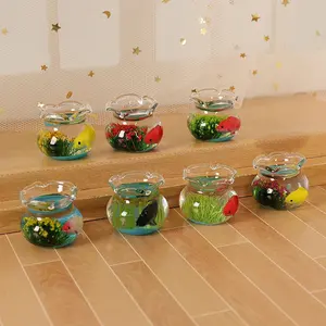 Mini Simulation Glass Kawaii Decoration Handmade DIY Accessories Small Fish Tank Cute Wholesale