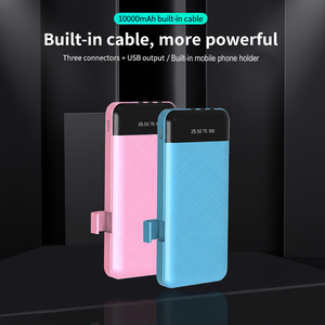 Banco <span class=keywords><strong>de</strong></span> Energía Portátil <span class=keywords><strong>de</strong></span> 10000mAh con Cables Integrados y Soporte para Teléfono, Cargador Portátil con 4 Salidas y Pantalla LED - Product Image 2