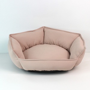 럭셔리 고양이 침대 벨벳 애완동물 침대 미끄럼 방지 바닥 솔리드 코듀로이 재활용 강아지 침대 친환경 제조업체 - Product Image 1