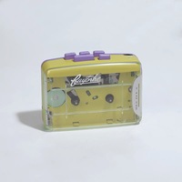 Lecteur de cassettes transparent avec radio FM, enregistreur de cassettes portable, lecteur audio stéréo, appareil musical nostalgique pour le divertissement