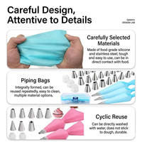 Lot de 27 douilles à pâtisserie en silicone réutilisables personnalisées, poches à douille, lisseurs à glaçage, coupleurs, embouts à glaçage, outils de pâtisserie pour enfants
