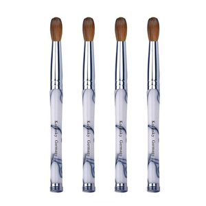 Zebra White Wood Handle Acrylic Nail Brush 100% Pure Kolinsky Hair OEM Different Sizes Professional Salon Acrylic Brush <b>Set</b> - Product Image 4