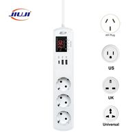 Protector de Voltaje JIUJI JJSVA-FC4 con 4 Tomas de Corriente USB y Voltaje/Corriente Ajustables para Refrigerador