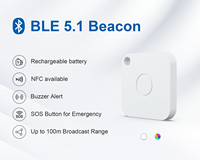 IoT sans fil étanche IP67 Ibeacon Eddystone portable bouton de panique alarme Nfc balise rechargeable