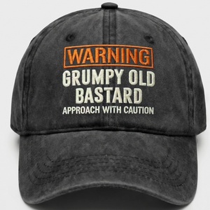 Cappellino da Baseball Personalizzato in Stile Euro-Americano con Ricamo di Avvertenze, Visiera Curva in Cotone, Finitura Vintage Lavata e Invecchiata - Product Image 5