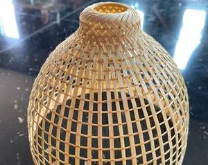Bamboo Hanging Lamp Pendant Light Asian Oblong Repurposed <b>Fish</b> <b>Trap</b> Ceiling Lamp Air Plant Holder Vietnam Supplier - Product Image 3