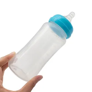 Grosir botol bayi bebas BPA kustom silikon kelas makanan dengan pola cetak untuk 0-12 bulan