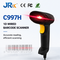 Escáner de Código de Barras Láser 1D Portátil JR C997H, Pistola de Escaneo con Cable USB, Lector de Códigos QR para Inventario de Tiendas y Almacenes