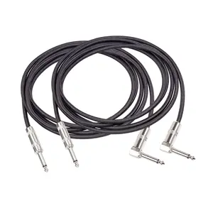 New Guitar Cable 6ft 10ft 15Ft Cable - 1/4 Inch Straight to Right Angle Instrument Cable Electric Guitar Cord and Amp