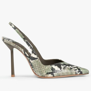 Sandales personnalisées grande taille 46 pour femme, à bride arrière, talons hauts fins, motif serpent, escarpins slingback, chaussures de cérémonie à coupe large - Product Image 4