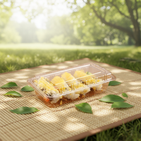 Boîte à sushi rectangulaire jetable en plastique PET, très vendue, pour gâteaux, sandwichs, bonbons, personnalisable, facile à utiliser