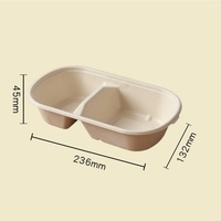 Boîte à lunch en papier recyclé pour la restauration rapide, conteneur en pulpe biodégradable, boîte à hamburger avec laminage mat et gaufrage pour les nouilles