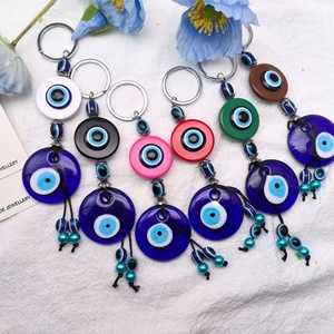 Turkish Evil Eyes Beads Keychain Amulet Car Bag Charms Glass Evil Eye Jewelry Charms Pendant Luck Jewelry Keychain for Good Luck
